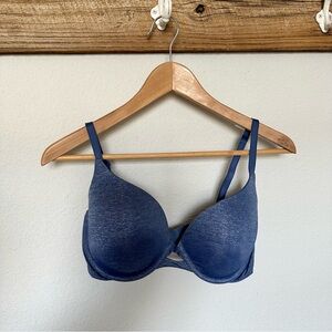 Blue Victoria’s Secret Padded Perfect Coverage Bra